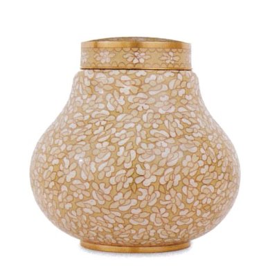 Ivory Pearl Cloisonne' Cremation Urn